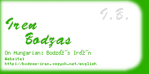 iren bodzas business card